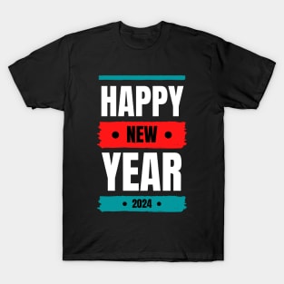 Bold Beginnings: Happy New Year 2024 Apparel T-Shirt